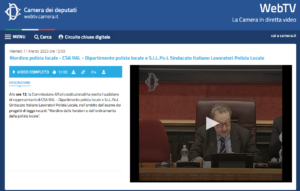 Intervento Silpol alla camere dei deputati